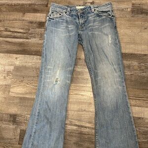 BKE Women's Light Blue Flare Jeans